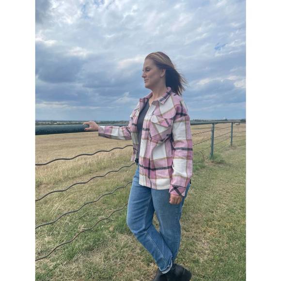 NEW ENTRO the cozy shacket in pink - Picture 3 of 3